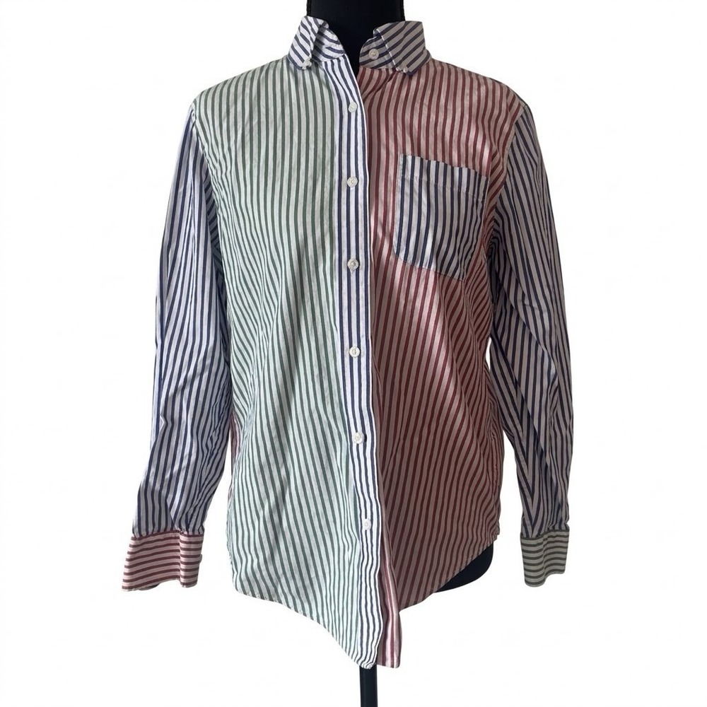 Brooks Brothers Women's Size 4 Shirt Supima Cotton Color Block Striped Old Money